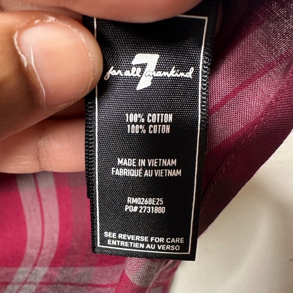 7 For All Mankind Checked Shirts Men Size L - Picture 6 of 12